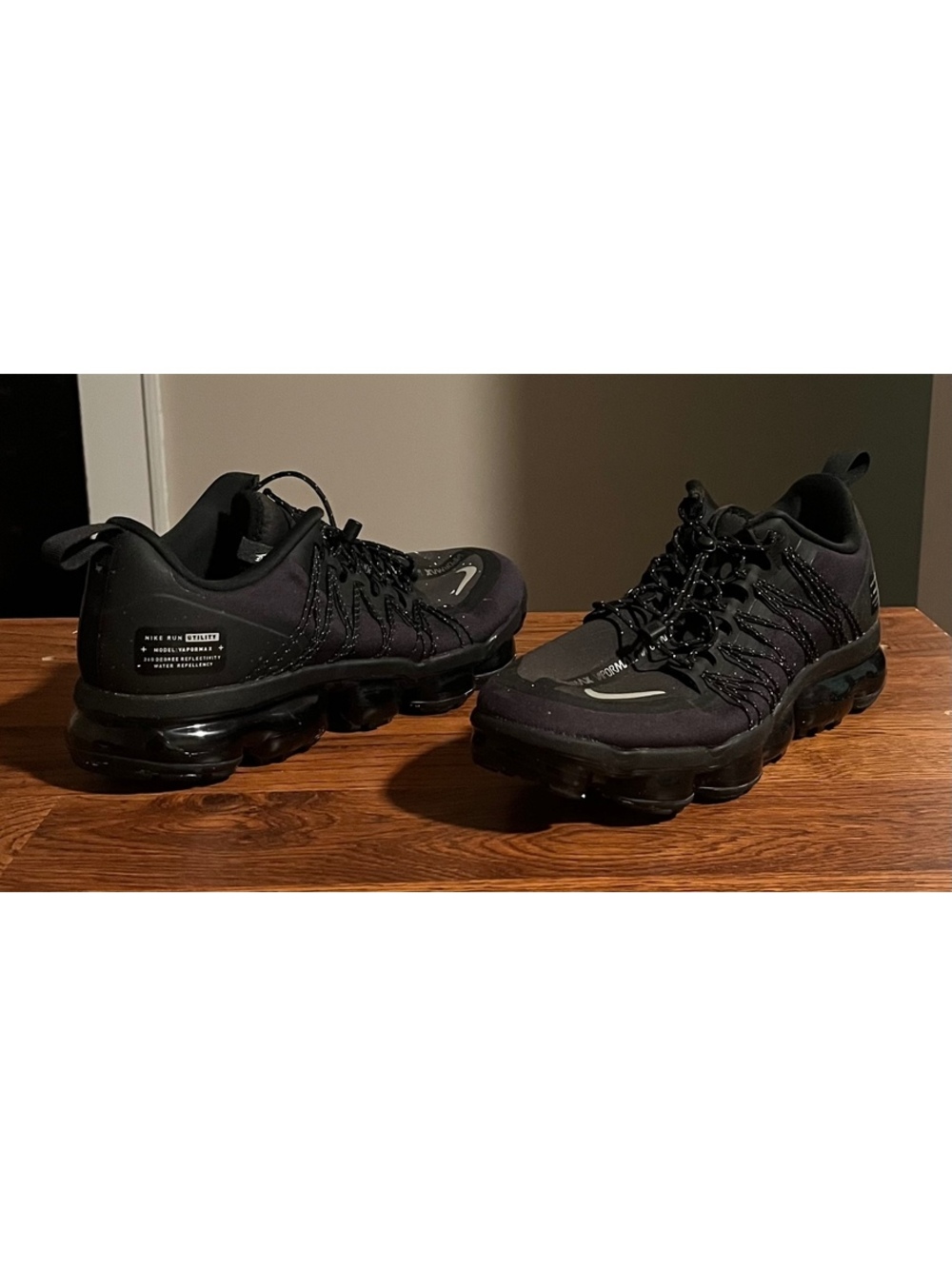 Nike Air VaporMax Run Utility Black Sneakers Size 9.5
